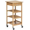 Oceanstar 14.5 Bamboo Kitchen Trolley