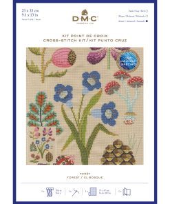 DMC 9 x 13 Emily Peacock Botanical Forest Cross Stitch Kit