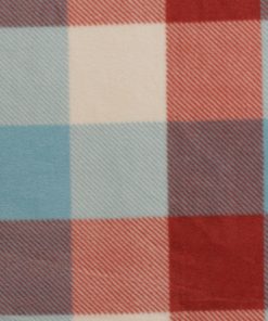 Blue   Rust Buffalo Plaid Anti Pill Fleece Fabric