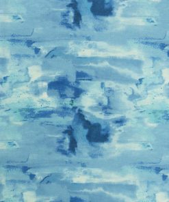 108 Wide Blue Watercolor Strokes Flannel Fabric