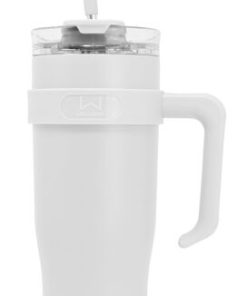 40oz White Tumbler With Straw