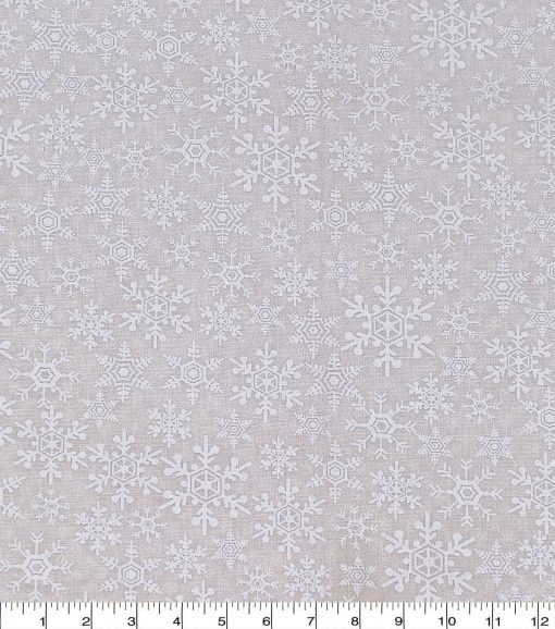White Snowflakes Christmas Cotton Fabric